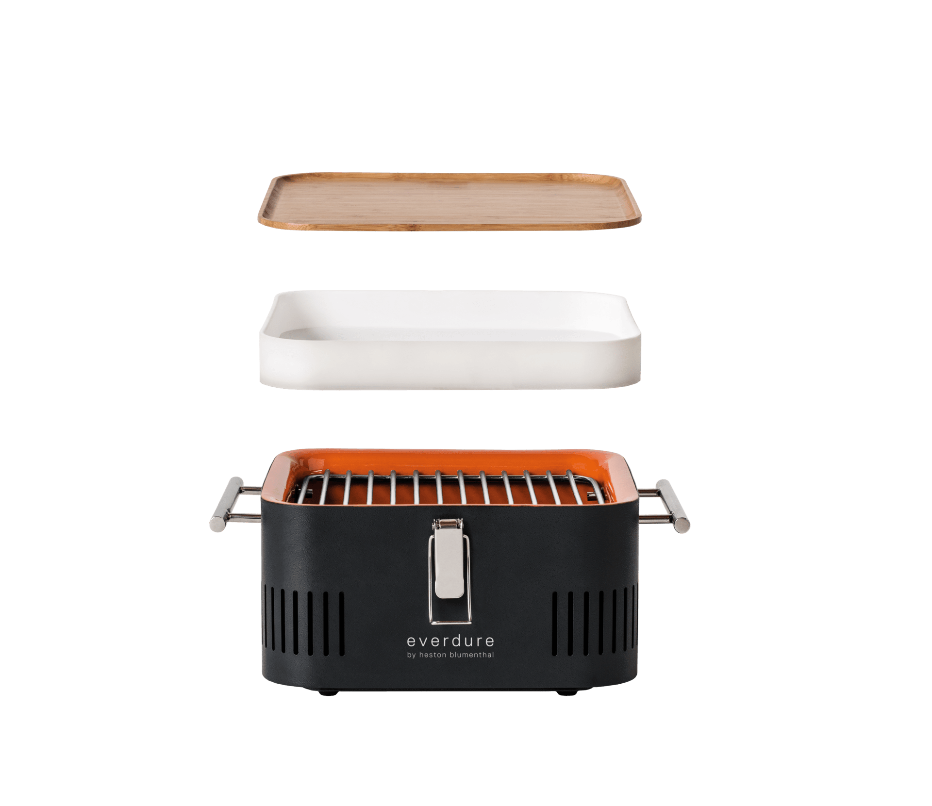 Everdure CUBE geöffnet mit Bambus-Brett