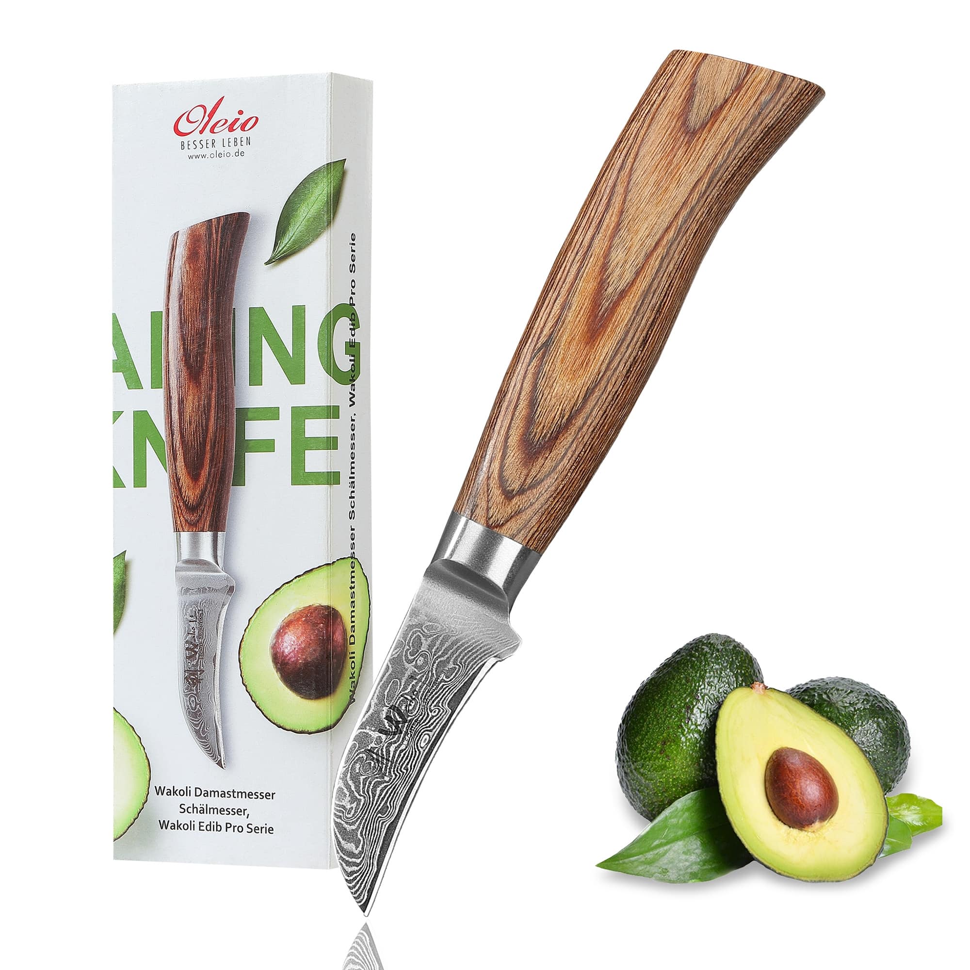 Wakoli EDIB Pro Schäl- und Tourniermesser – 6 cm Damastklinge