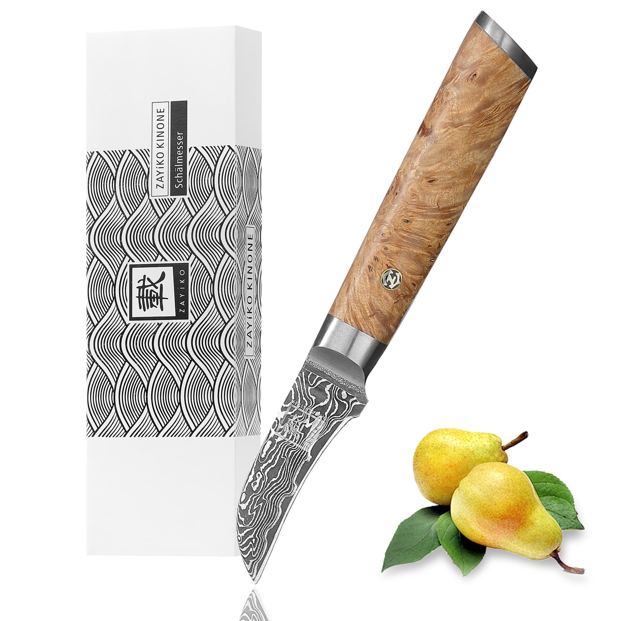 Zayiko Kinone Schälmesser – 6 cm Damastklinge