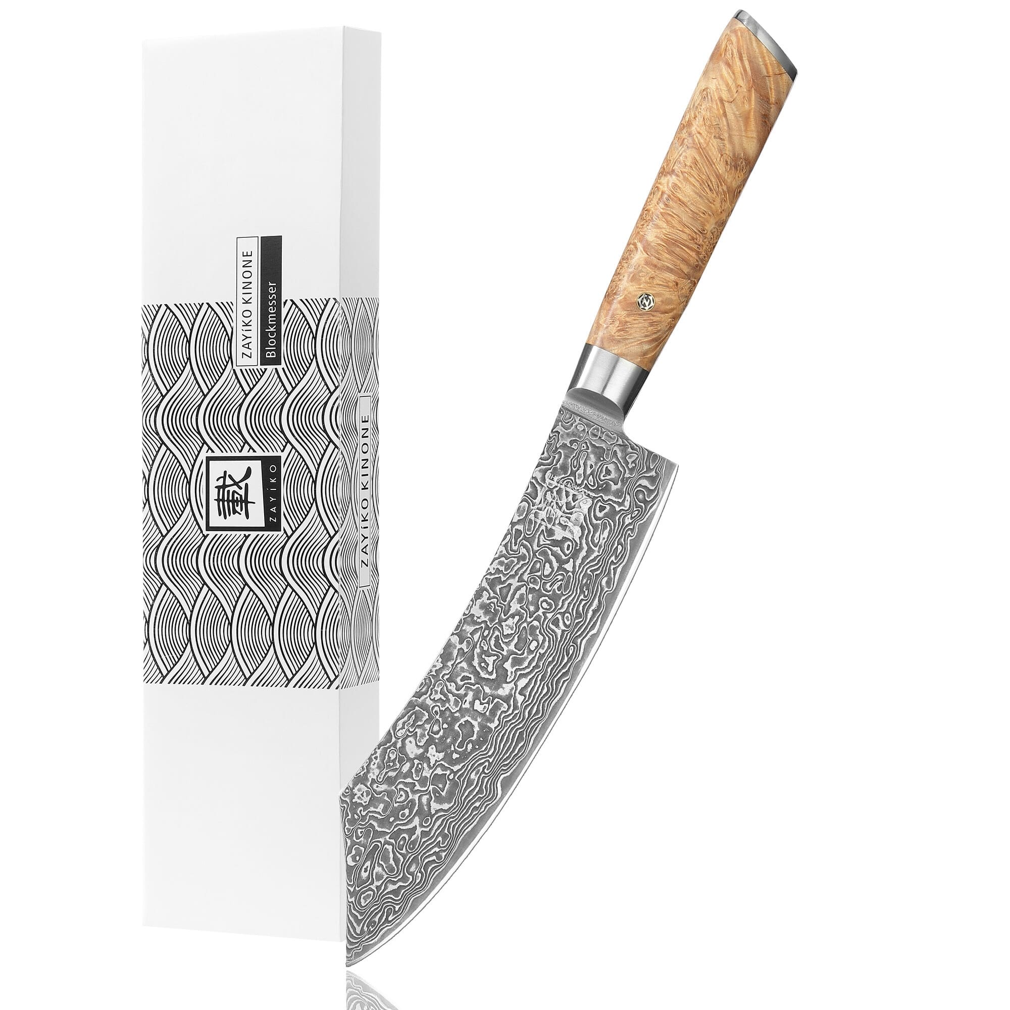 Zayiko Kinone Blockmesser – 20 cm Damastklinge
