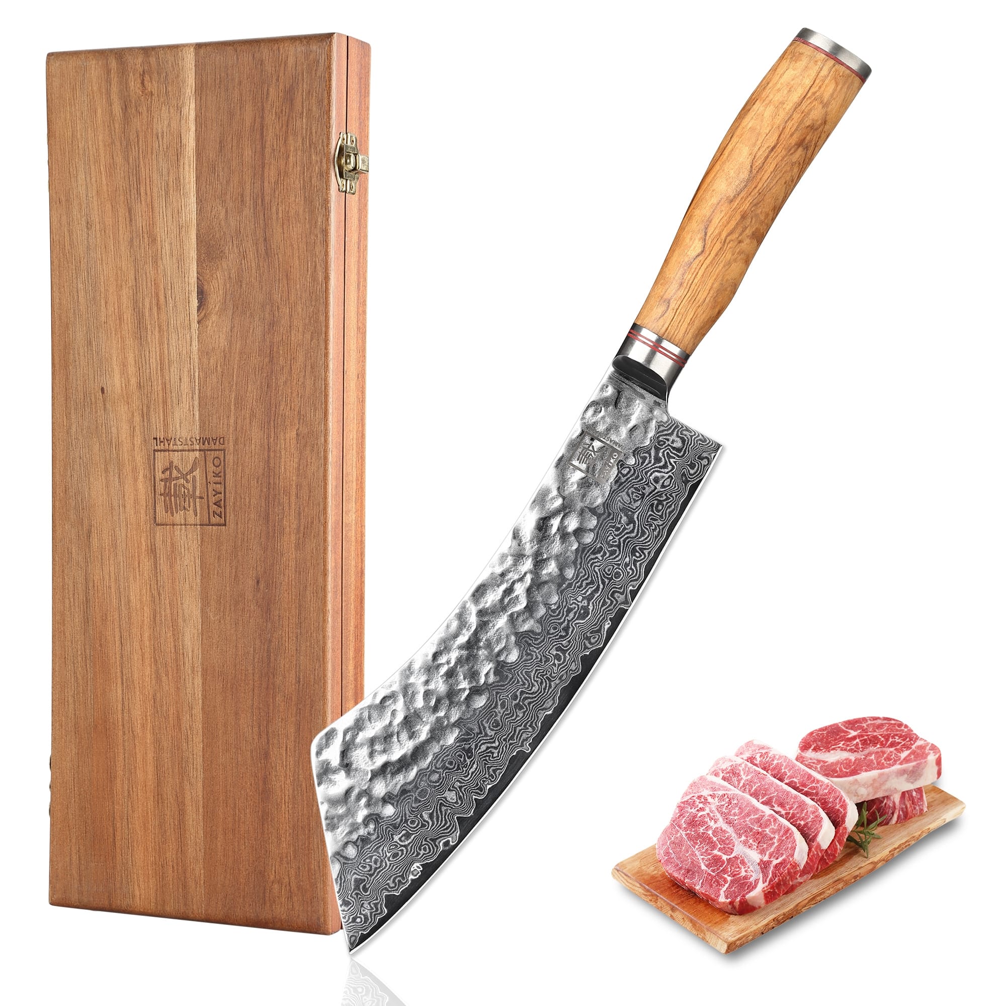 Zayiko Minami Blockmesser Hakata Bocho - 22,5 cm Damastklinge