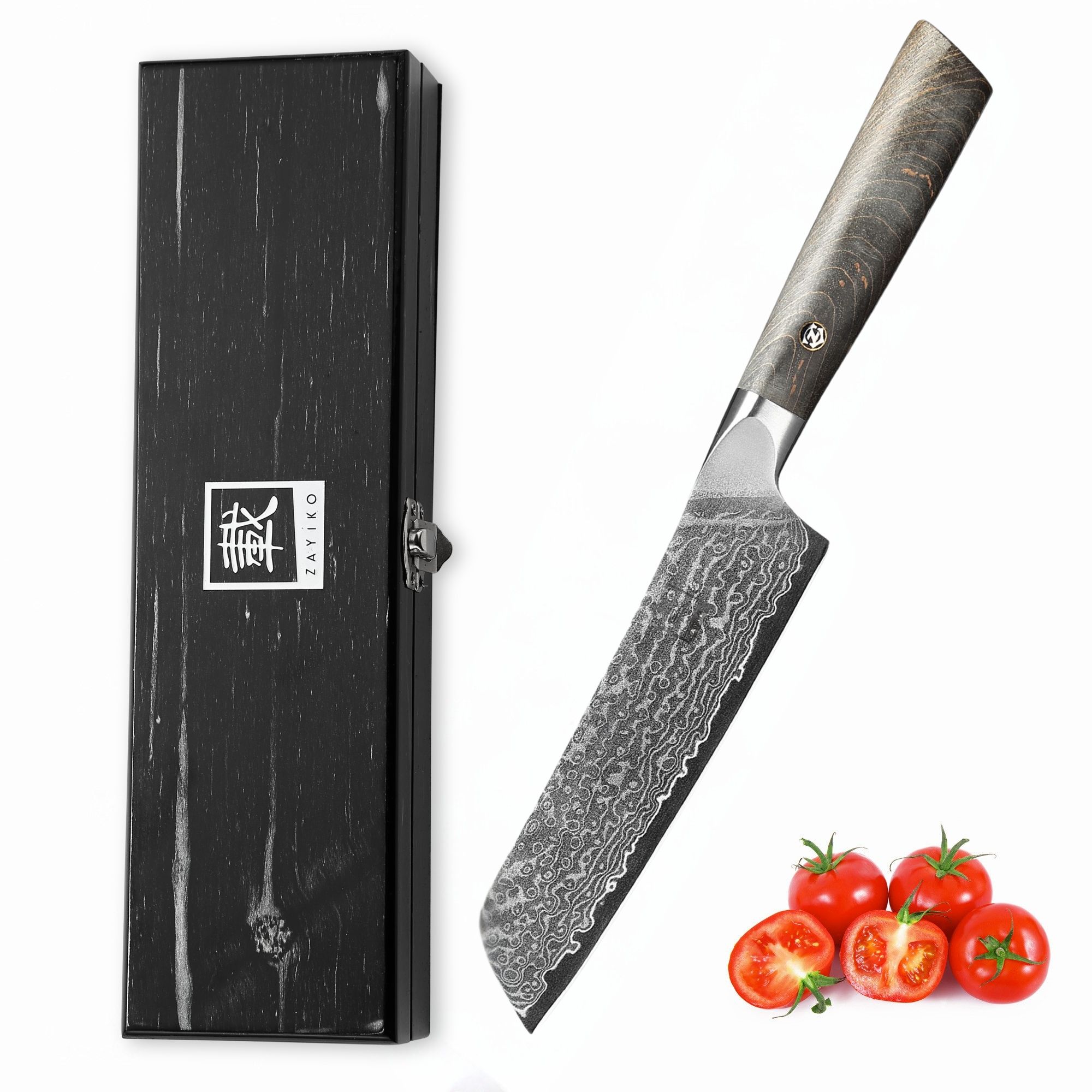 Zayiko Professional Serie Allzweckmesser – 12,5 cm Damastklinge